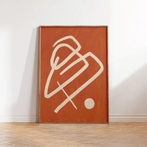 Burnt Orange Abstract Line Minimalist Art Canvas Print - The Finishing Touch Decor, LLC