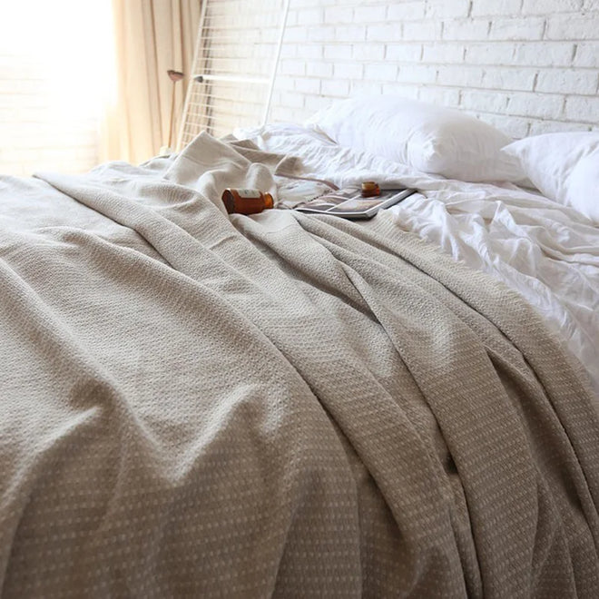 Breathable Waffle Knit Soft Linen Cotton Blanket - The Finishing Touch Decor, LLC