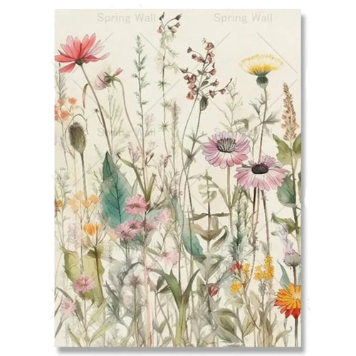 Watercolor Wildflower Painting Colorful Poster Floral Print Canvas - The Finishing Touch Decor, LLC