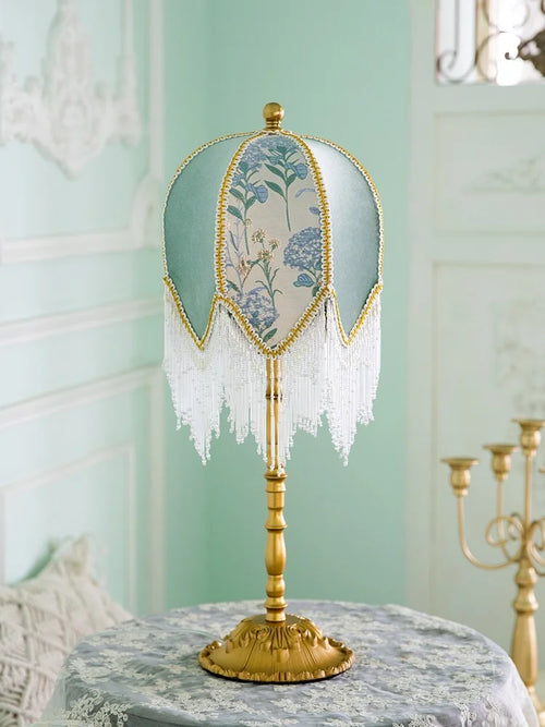 French Retro Classical Crystal Tassel Table Lamp - The Finishing Touch Decor, LLC