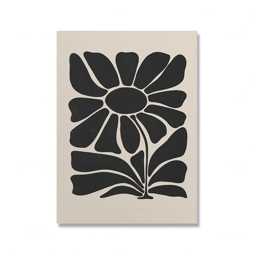 Matching Black Abstract Floral Nordic Wall Art Canvas Prints - The Finishing Touch Decor, LLC