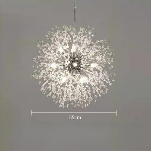 Spherical Dandelion Crystal Gold or Chrome Pendant LED Chandelier - The Finishing Touch Decor, LLC