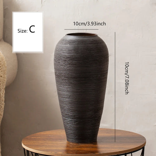 Scandinavian Black Wabi Sabi Jingdezhen Ceramic Vases - The Finishing Touch Decor, LLC