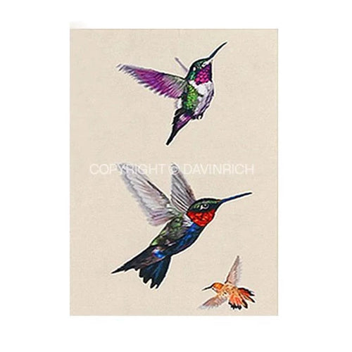 Hand Painted Hummingbird Colorful Tapestry Area Rug - The Finishing Touch Decor, LLC