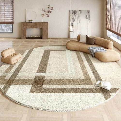 Wabi-sabi Style Neutral Large Round Carpet Plush Soft Fluffy Area Rug - The Finishing Touch Decor, LLC