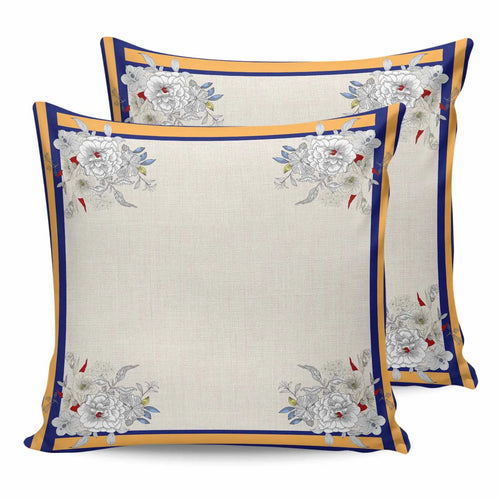 Delicate Floral Border Waterproof Outdoor Throw Pillow Covers - The Finishing Touch Decor, LLC