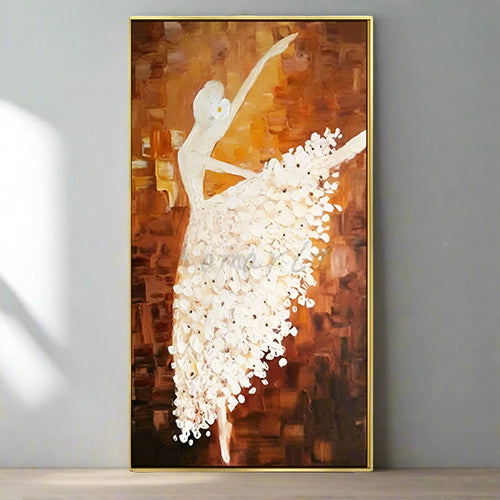 Original Knife-Painted Ballet Dancer Handmade Oil Painting