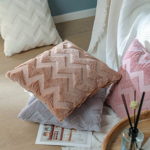 Plush Textured Chevron Pattern Hygge Shams for Cozy Throw Pillows - The Finishing Touch Decor, LLC