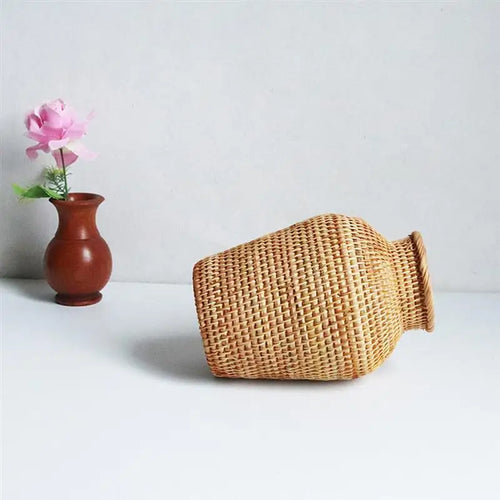 Light Coastal Vase Natural Rattan Flower Planter - The Finishing Touch Decor, LLC