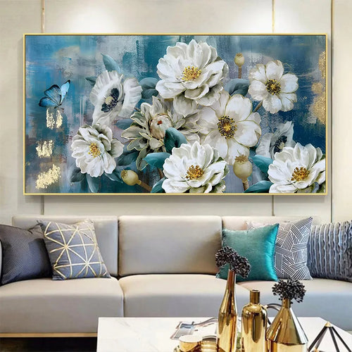 Glamorous Butterflies & Flowers Canvas Painting Wall Art - The Finishing Touch Decor, LLC