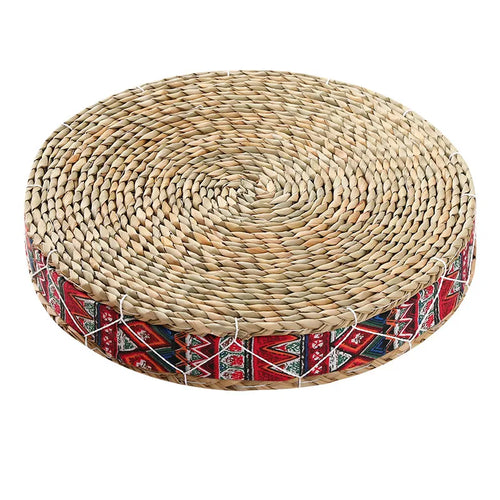 Tea Ceremony Handmade Straw Round Tatami Floor Cushion Seat - The Finishing Touch Decor, LLC