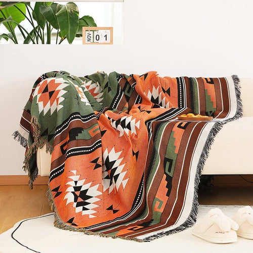 Large Colorful Bold Bohemian Ethnic Plaid Throw Blanket Variety - The Finishing Touch Decor, LLC