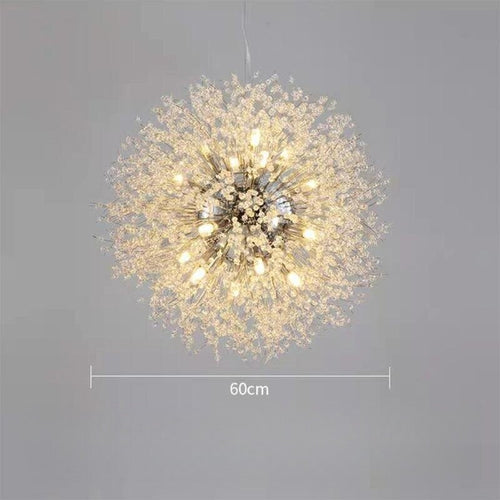 Spherical Dandelion Crystal Gold or Chrome Pendant LED Chandelier - The Finishing Touch Decor, LLC