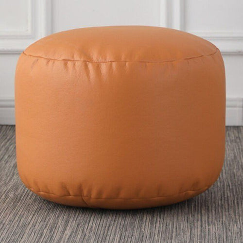 Faux Leather Small Round Foot Stool Pouf - Color Variety - The Finishing Touch Decor, LLC