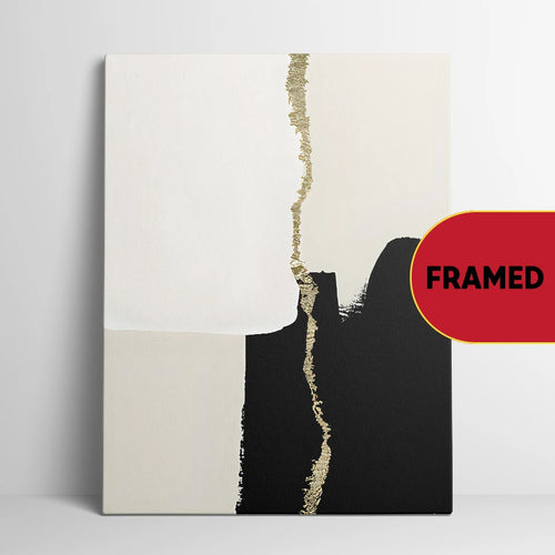 Framed Gold & Black Abstract Art Canvas Painting Print - The Finishing Touch Decor, LLC