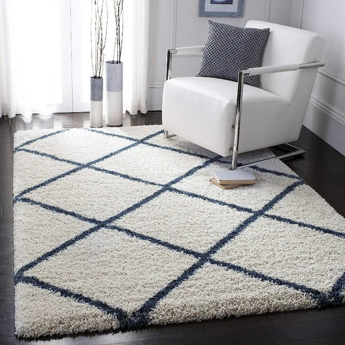 Trellis Pattern Grey & Ivory, Modern Thick Area Rug - The Finishing Touch Decor, LLC