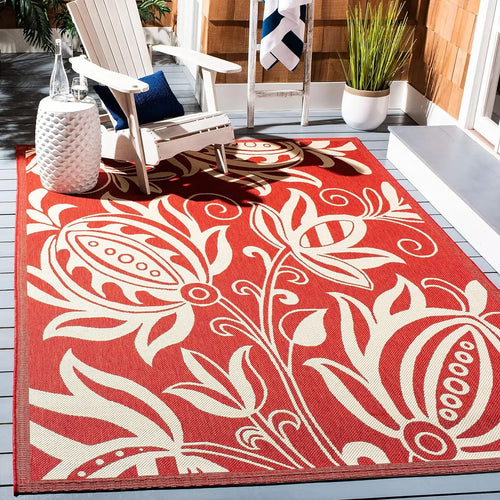 Large Floral Pattern Non-Shedding Indoor/Outdoor Area Rug - The Finishing Touch Decor, LLC