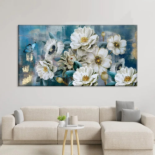 Glamorous Butterflies & Flowers Canvas Painting Wall Art - The Finishing Touch Decor, LLC