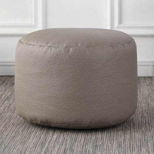 Faux Leather Small Round Foot Stool Pouf - Color Variety - The Finishing Touch Decor, LLC