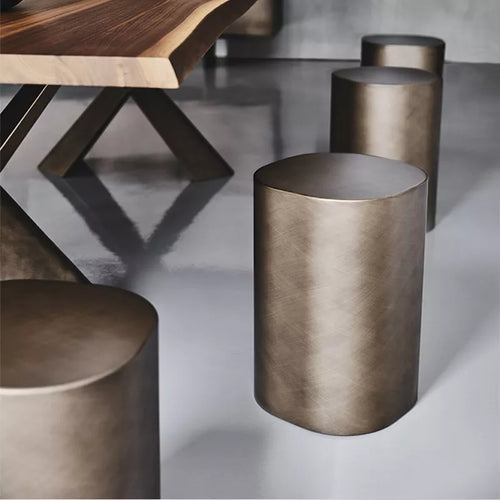 Brushed Metal Modern Minimalist Side Table - The Finishing Touch Decor, LLC