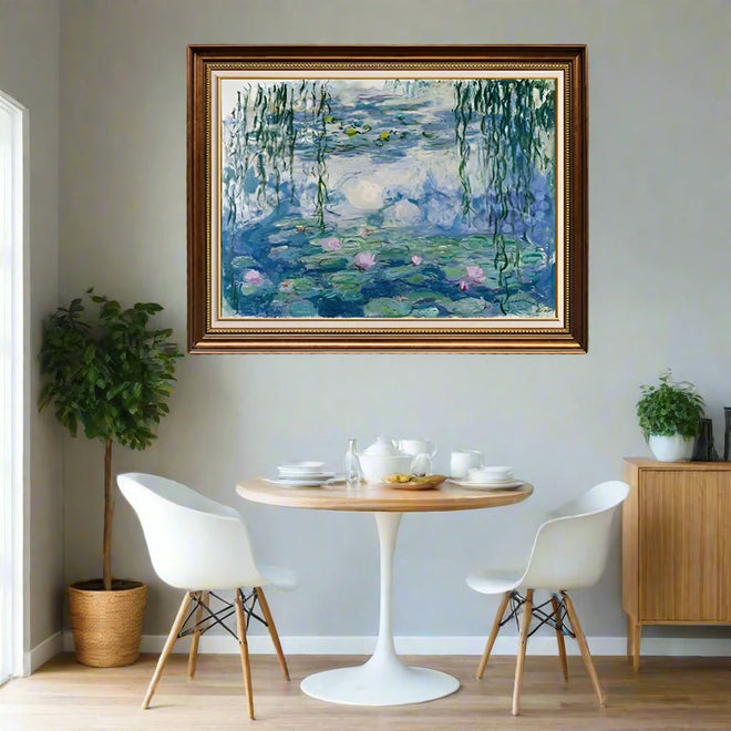 Hand-Painted Oil Painting Landscape Oscar-Claude Monet Impression Water Lilies Lotus Pond Copy Famous Paintings Room Home Decor