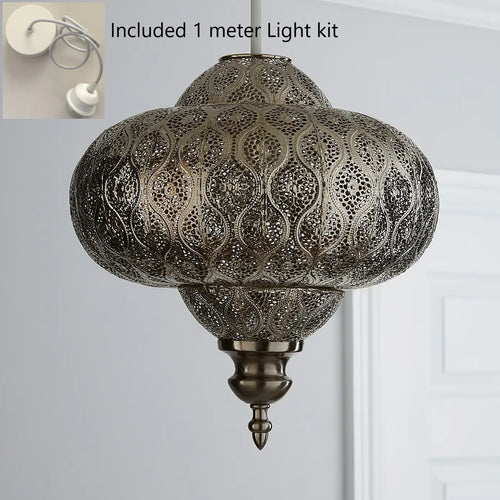 Iron Moroccan Mandela Pattern Pendant Shade Light - The Finishing Touch Decor, LLC