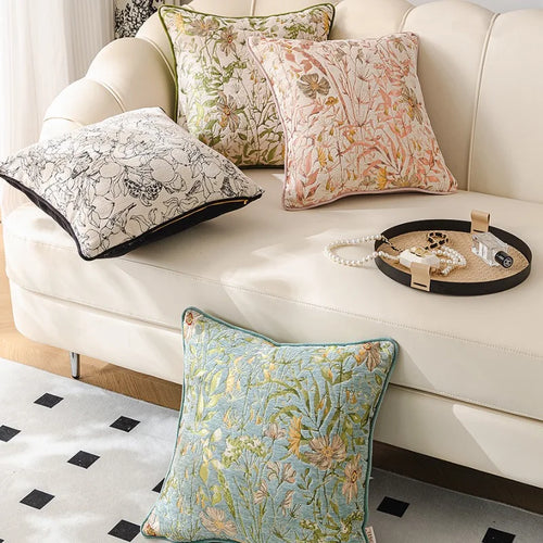 Country Style Chenille Flora Throw Pillow Covers - The Finishing Touch Decor, LLC