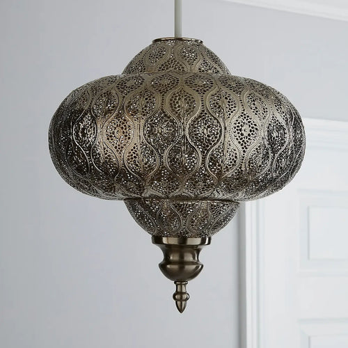 Iron Moroccan Mandela Pattern Pendant Shade Light - The Finishing Touch Decor, LLC