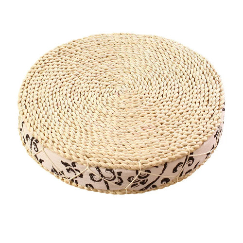 Tea Ceremony Handmade Straw Round Tatami Floor Cushion Seat - The Finishing Touch Decor, LLC