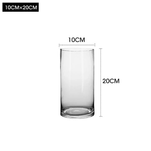 Clear Glass Minimalist Wide Mouth Pillar Vases - The Finishing Touch Decor, LLC