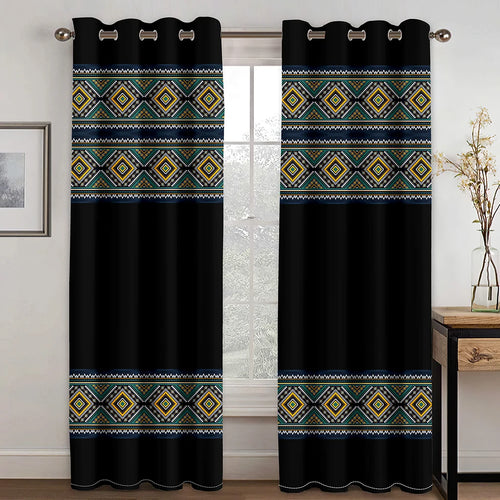 Ethiopian and Eritrean Colorful 2-Panel Traditional Curtains - The Finishing Touch Decor, LLC