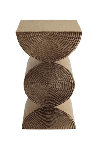 Deco Modern Wheat Pattern Metal Retro Side Accent Table