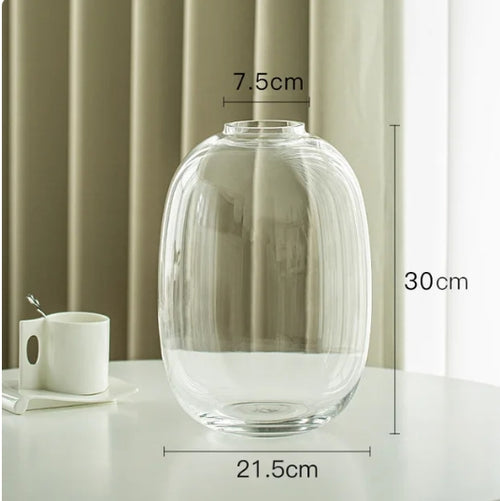 Minimalist Clear, Smoke, Brown Glass Rounded Bulb Vases - The Finishing Touch Decor, LLC