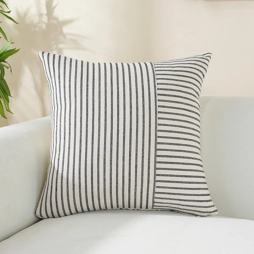 Thick Cotton Linen Pin-Striped Throw Pillow Covers - The Finishing Touch Decor, LLC