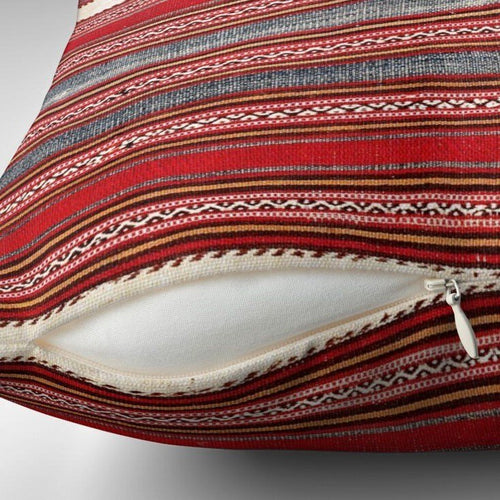 Turkish Vibrant Color Red Striped Print Throw Covers Pillows - The Finishing Touch Decor, LLC