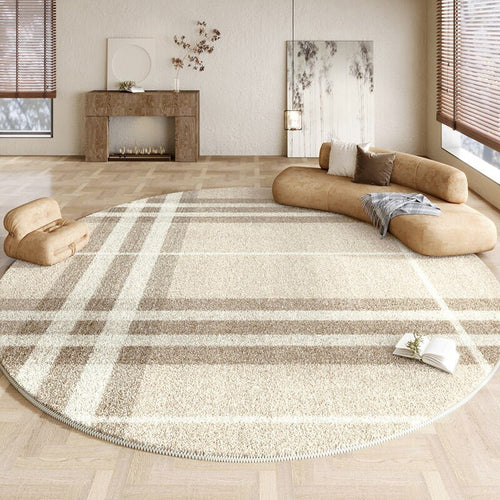 Wabi-sabi Style Neutral Large Round Carpet Plush Soft Fluffy Area Rug - The Finishing Touch Decor, LLC