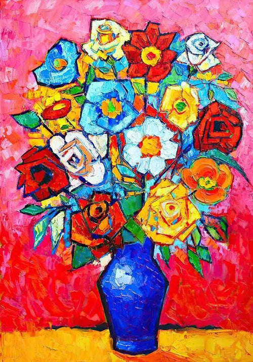 Pastoral Abstract Colorful Floral Oil Painting Canvas Print - The Finishing Touch Decor, LLC