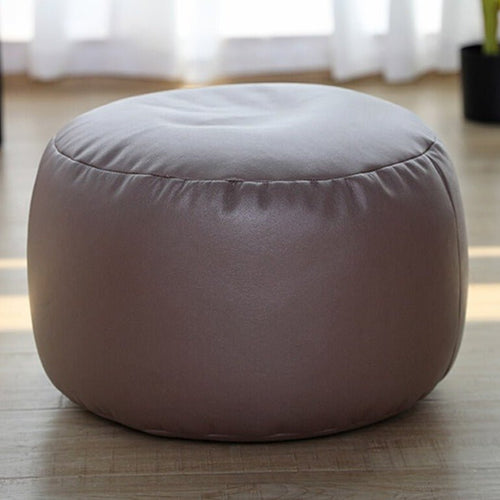 Faux Leather Small Round Foot Stool Pouf - Color Variety - The Finishing Touch Decor, LLC