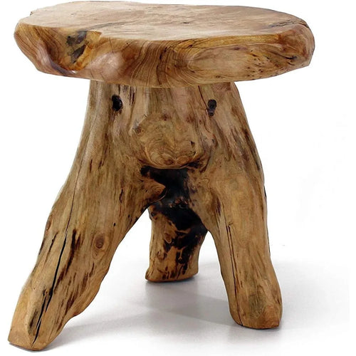 Natural Live Edge Cedar Wood Tree Stump Stool Side Table