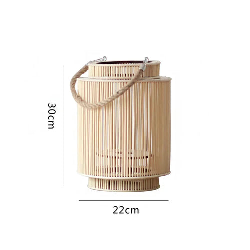 Japanese Bamboo Lantern Style Hand-crafted Candle Holder - The Finishing Touch Decor, LLC