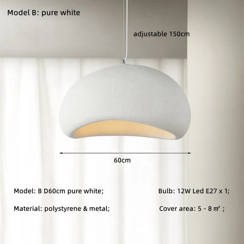 Wabi Sabi White Hanging Dome Pendant Chandelier - The Finishing Touch Decor, LLC