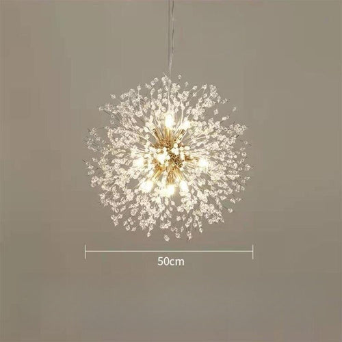 Spherical Dandelion Crystal Gold or Chrome Pendant LED Chandelier - The Finishing Touch Decor, LLC