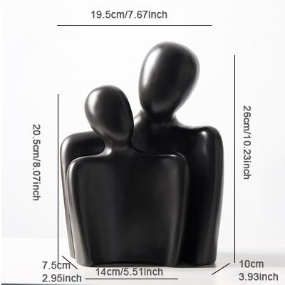 Nestled "Abstract Embrace" Modern Ceramic Figurines - The Finishing Touch Decor, LLC