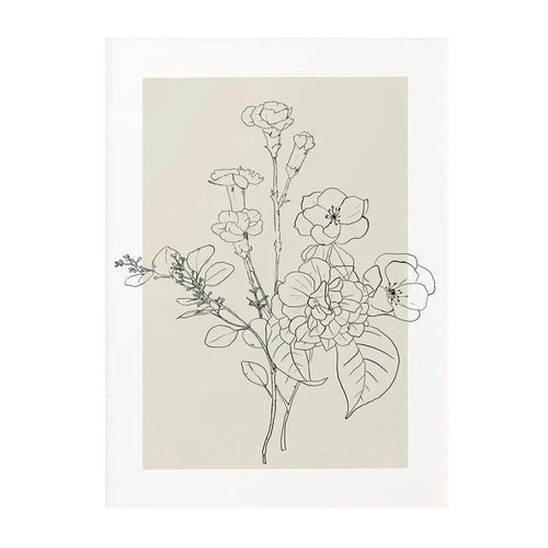 Nordic Flower Sketch Outline Canvas Wall Art Print - The Finishing Touch Decor, LLC