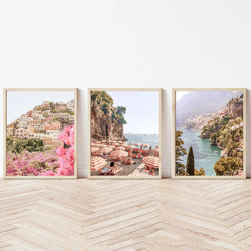 Amalfi Coast Mediterranean Beach Canvas Print Wall Art - The Finishing Touch Decor, LLC