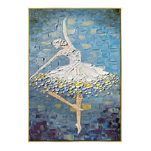 Original Knife-Painted Ballet Dancer Handmade Oil Painting