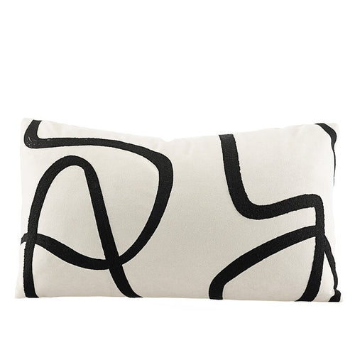 Black Stripe Suede White Cotton Throw Pillow Covers - The Finishing Touch Decor, LLC