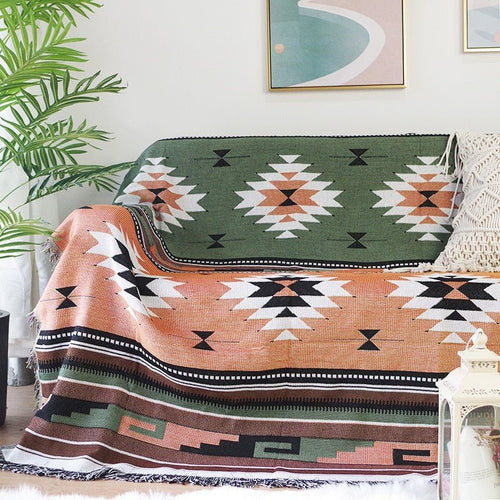 Large Colorful Bold Bohemian Ethnic Plaid Throw Blanket Variety - The Finishing Touch Decor, LLC