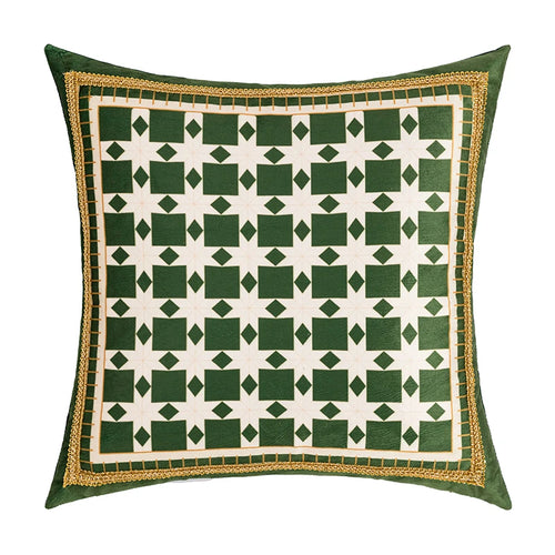 Green Leaves Print Velvety Luxury Throw Pillow Covers - The Finishing Touch Decor, LLC