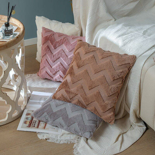 Plush Textured Chevron Pattern Hygge Shams for Cozy Throw Pillows - The Finishing Touch Decor, LLC